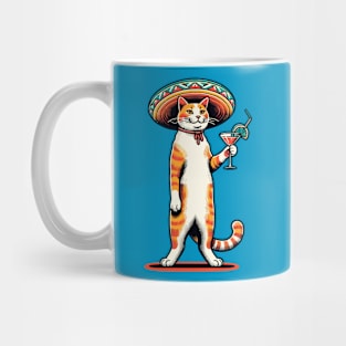 Mexican cat holding a cocktail glass Mug